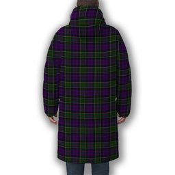 ScotsTee Shop Scottish Colquhoun 3 Crest Tartan Long Down Jacket Winter White Duck Down Plaid