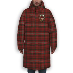 ScotsTee Shop Scottish Donald of Staffa_s Sett Crest Tartan Long Down Jacket Winter White Duck Down Plaid