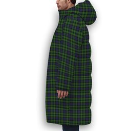 ScotsTee Shop Scottish Campbell of Breadalbane Crest Tartan Long Down Jacket Winter White Duck Down Plaid