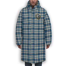 ScotsTee Shop Scottish Craig Paisley Ancient Crest Tartan Long Down Jacket Winter White Duck Down Plaid
