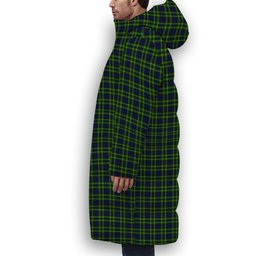 ScotsTee Shop Scottish Campbell of Breadalbane Modern Crest Tartan Long Down Jacket Winter White Duck Down Plaid