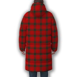 ScotsTee Shop Scottish Donald of Sleat Modern Crest Tartan Long Down Jacket Winter White Duck Down Plaid