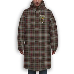 ScotsTee Shop Scottish Douglas Ancient Dress WCWM Crest Tartan Long Down Jacket Winter White Duck Down Plaid