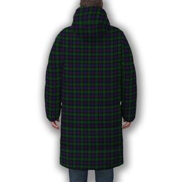 ScotsTee Shop Scottish Campbell of Cawdor Crest Tartan Long Down Jacket Winter White Duck Down Plaid