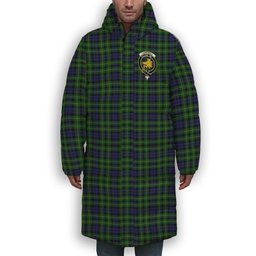 ScotsTee Shop Scottish Campbell of Breadalbane 2 Crest Tartan Long Down Jacket Winter White Duck Down Plaid