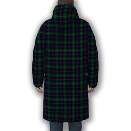 ScotsTee Shop Scottish Campbel of Cawdor Modern Crest Tartan Long Down Jacket Winter White Duck Down Plaid
