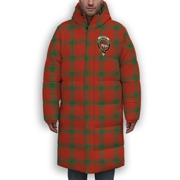 ScotsTee Shop Scottish Donald of Sleat Ancient Crest Tartan Long Down Jacket Winter White Duck Down Plaid