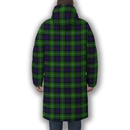 ScotsTee Shop Scottish Davidson of Tulloch Crest Tartan Long Down Jacket Winter White Duck Down Plaid