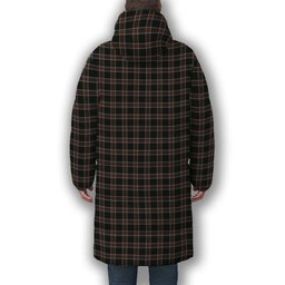 ScotsTee Shop Scottish Christie (London) Hunting Crest Tartan Long Down Jacket Winter White Duck Down Plaid