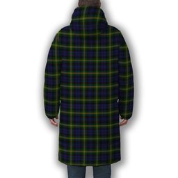 ScotsTee Shop Scottish Gordon of Esslemont Crest Tartan Long Down Jacket Winter White Duck Down Plaid