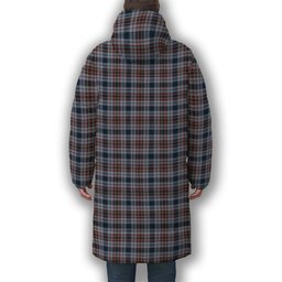 ScotsTee Shop Scottish Gayre Hunting Modern Crest Tartan Long Down Jacket Winter White Duck Down Plaid