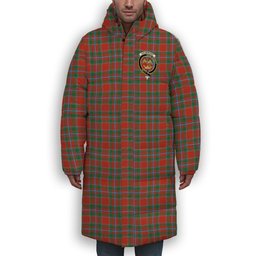 ScotsTee Shop Scottish Drummond of Perth Ancient Crest Tartan Long Down Jacket Winter White Duck Down Plaid