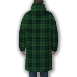 ScotsTee Shop Scottish Erskine Hunting Modern Crest Tartan Long Down Jacket Winter White Duck Down Plaid