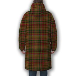 ScotsTee Shop Scottish Drummond of Strathallan Crest Tartan Long Down Jacket Winter White Duck Down Plaid