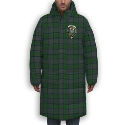 ScotsTee Shop Scottish Hope Vere Lochcarron Crest Tartan Long Down Jacket Winter White Duck Down Plaid