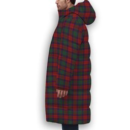 ScotsTee Shop Scottish Fraser of Struy Crest Tartan Long Down Jacket Winter White Duck Down Plaid