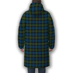 ScotsTee Shop Scottish Fletcher of Dunans Ancient Crest Tartan Long Down Jacket Winter White Duck Down Plaid