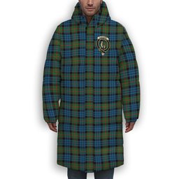 ScotsTee Shop Scottish Fletcher of Dunans Ancient Crest Tartan Long Down Jacket Winter White Duck Down Plaid
