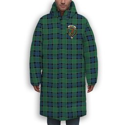 ScotsTee Shop Scottish Graham of Menteith Ancient Crest Tartan Long Down Jacket Winter White Duck Down Plaid