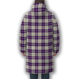 ScotsTee Shop Scottish Dunlop Dress Modern Crest Tartan Long Down Jacket Winter White Duck Down Plaid