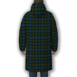 ScotsTee Shop Scottish Fletcher of Dunans Crest Tartan Long Down Jacket Winter White Duck Down Plaid