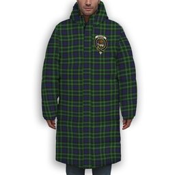 ScotsTee Shop Scottish Graham of Montrose Crest Tartan Long Down Jacket Winter White Duck Down Plaid