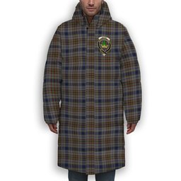 ScotsTee Shop Scottish Gayre Hunting Crest Tartan Long Down Jacket Winter White Duck Down Plaid
