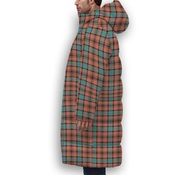 ScotsTee Shop Scottish Hannay Dress Ancient Crest Tartan Long Down Jacket Winter White Duck Down Plaid