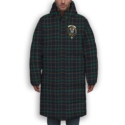 ScotsTee Shop Scottish Hope Vere Modern Clan Crest Tartan Long Down Jacket Winter White Duck Down Plaid