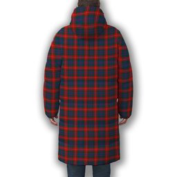 ScotsTee Shop Scottish Fraser of Lovat Modern Crest Tartan Long Down Jacket Winter White Duck Down Plaid