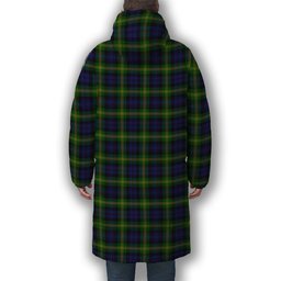 ScotsTee Shop Scottish Gordon of Esselmont Crest Tartan Long Down Jacket Winter White Duck Down Plaid