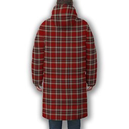 ScotsTee Shop Scottish Drummond of Perth Dress Crest Tartan Long Down Jacket Winter White Duck Down Plaid