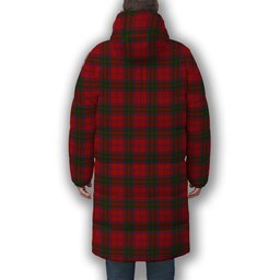 ScotsTee Shop Scottish Grant Vestiarium Scoticum Crest Tartan Long Down Jacket Winter White Duck Down Plaid