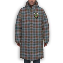 ScotsTee Shop Scottish Gayre Hunting Ancient Crest Tartan Long Down Jacket Winter White Duck Down Plaid
