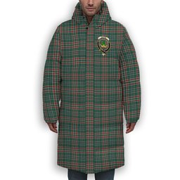 ScotsTee Shop Scottish Gayre Dress Modern Crest Tartan Long Down Jacket Winter White Duck Down Plaid