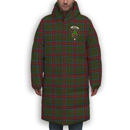 ScotsTee Shop Scottish Grant of Monymusk Crest Tartan Long Down Jacket Winter White Duck Down Plaid