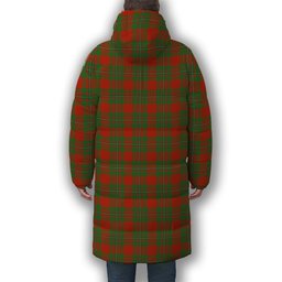 ScotsTee Shop Scottish Gregor of Cardney Ancient Crest Tartan Long Down Jacket Winter White Duck Down Plaid