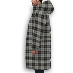 ScotsTee Shop Scottish Forbes Dress Originaux Crest Tartan Long Down Jacket Winter White Duck Down Plaid