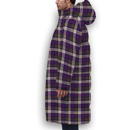 ScotsTee Shop Scottish MacDonald Dress Modern SC Crest Tartan Long Down Jacket Winter White Duck Down Plaid