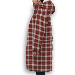 ScotsTee Shop Scottish McPhee Dress Ancient Crest Tartan Long Down Jacket Winter White Duck Down Plaid