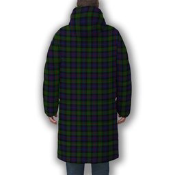 ScotsTee Shop Scottish Murray of Atholl Crest Tartan Long Down Jacket Winter White Duck Down Plaid
