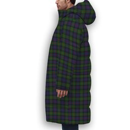 ScotsTee Shop Scottish Murray of Atholl Crest Tartan Long Down Jacket Winter White Duck Down Plaid