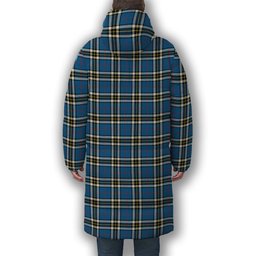 ScotsTee Shop Scottish McTavish Dress Modern Crest Tartan Long Down Jacket Winter White Duck Down Plaid