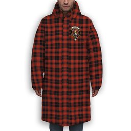 ScotsTee Shop Scottish Murray of Ochtertyre Ancient Crest Tartan Long Down Jacket Winter White Duck Down Plaid