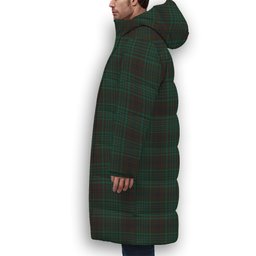 ScotsTee Shop Scottish McGillivray Hunting Modern Crest Tartan Long Down Jacket Winter White Duck Down Plaid