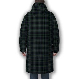 ScotsTee Shop Scottish Robertson Hunting Modern Clan Crest Tartan Long Down Jacket Winter White Duck Down Plaid