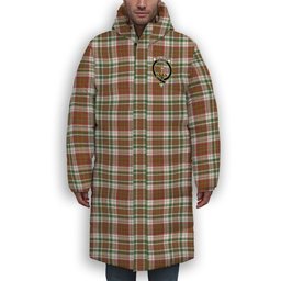 ScotsTee Shop Scottish McAlister Dress Ancient Crest Tartan Long Down Jacket Winter White Duck Down Plaid
