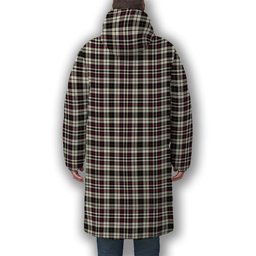 ScotsTee Shop Scottish Little Arisaid Modern Crest Tartan Long Down Jacket Winter White Duck Down Plaid