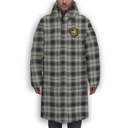 ScotsTee Shop Scottish MacTavish of Dunardry Dress Crest Tartan Long Down Jacket Winter White Duck Down Plaid