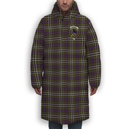 ScotsTee Shop Scottish MacDonell of Glengarry Dress Crest Tartan Long Down Jacket Winter White Duck Down Plaid